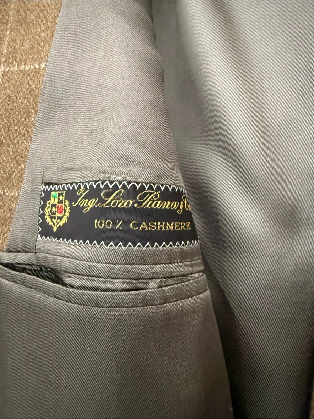 Vintage Loro Piana 100% Cashmere Sport Coat 40R Brown Herringbone Made in Canada